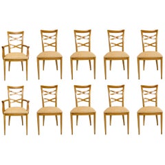 Set of 10 Custom Dining Chairs in the Style of Jan Showers