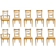 Set of 10 Custom Dining Chairs in the Style of Jan Showers