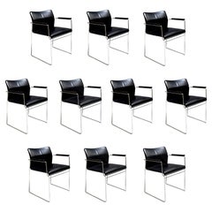 Conjunto de 10 sillones Jano de Kazuhide Takahama para Gavina en cuero negro