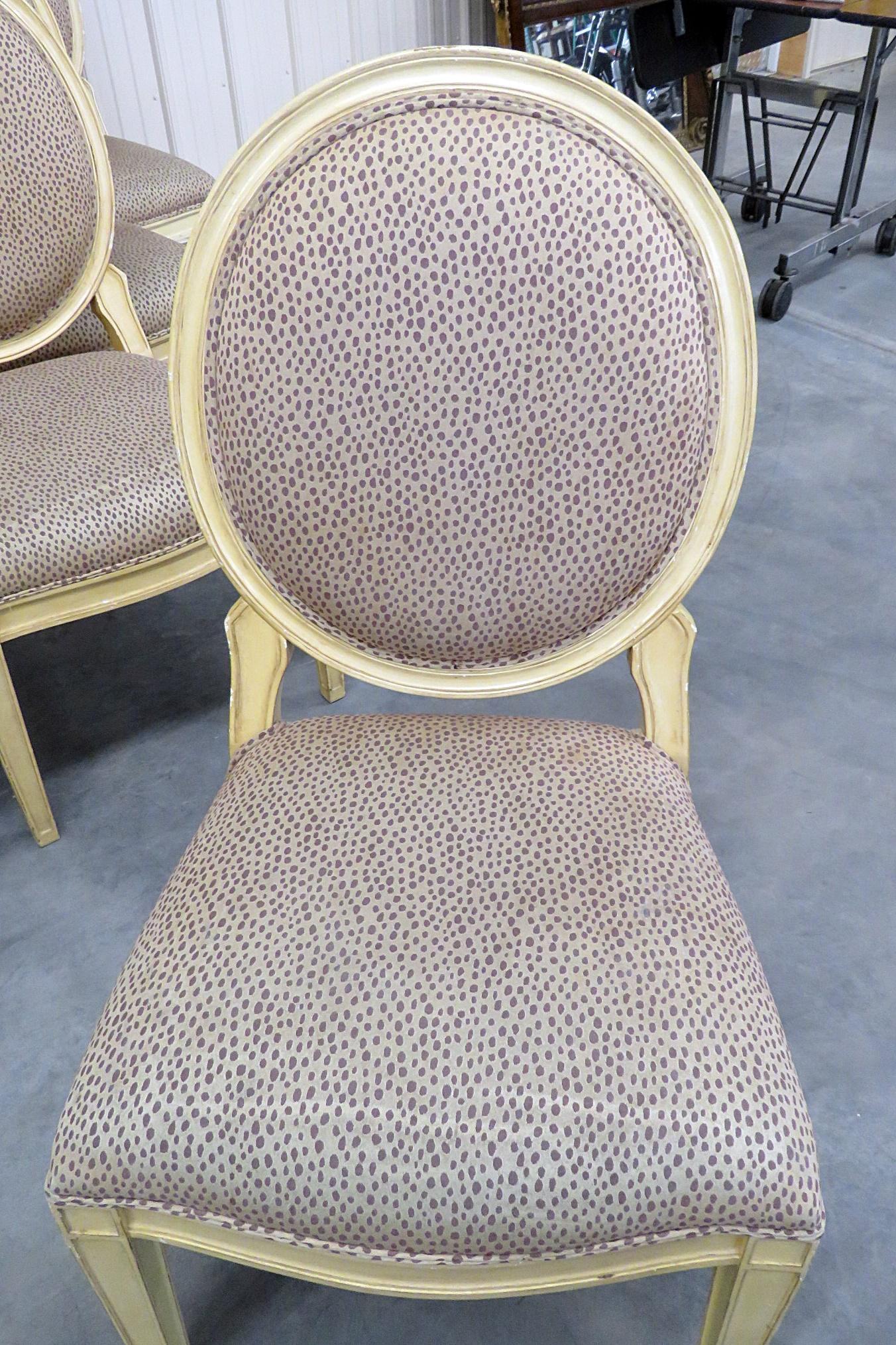Set of 10 Painted Maison Jansen Style Dining Side Chairs in the Directoire Style In Good Condition In Swedesboro, NJ