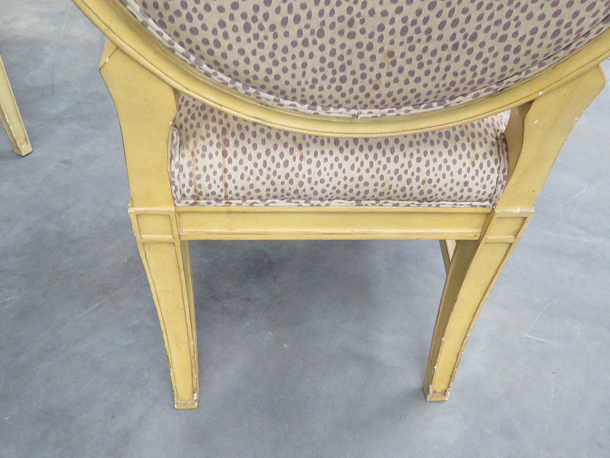 Beech Set of 10 Painted Maison Jansen Style Dining Side Chairs in the Directoire Style