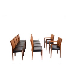 Set of 10 Jens Risom Dining Chairs for Risom Design 1960's