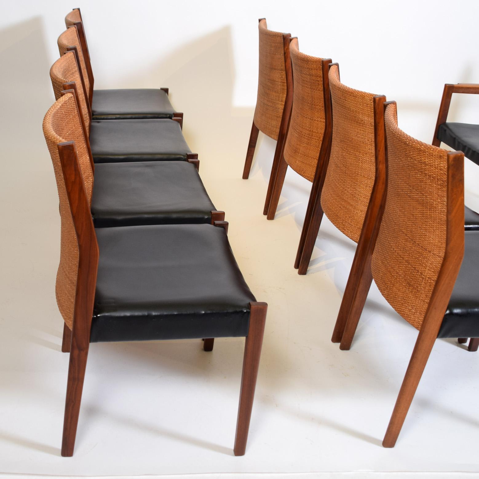 Mid-20th Century Set of 10 Jens Risom Dining Chairs for Risom Design 1960's