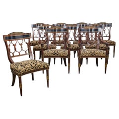 Set of 10 John Widdicomb Neoclassical Style Inlaid Mahogany Dining Chairs