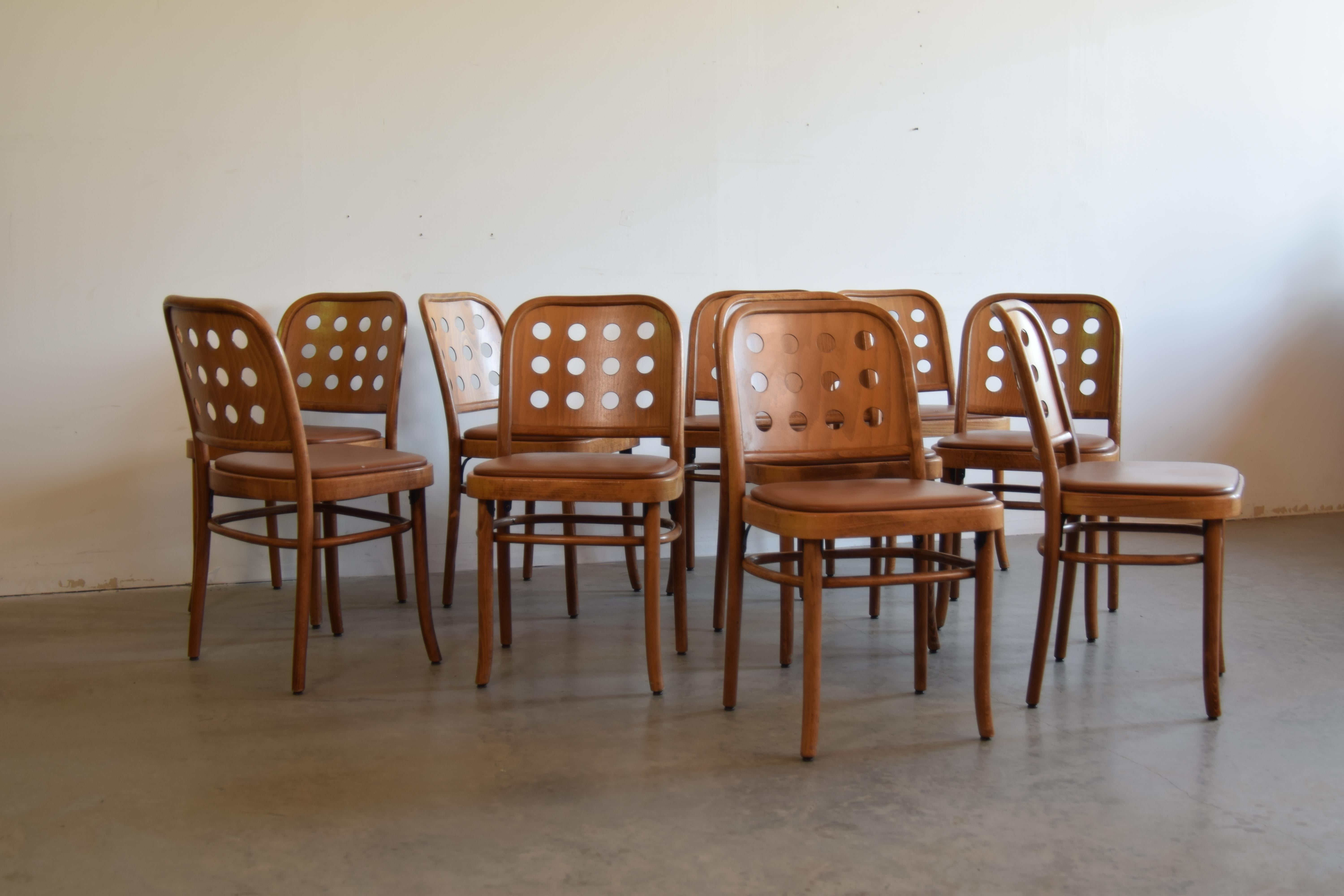 Set of 10 Josef Hoffmann Chairs 8