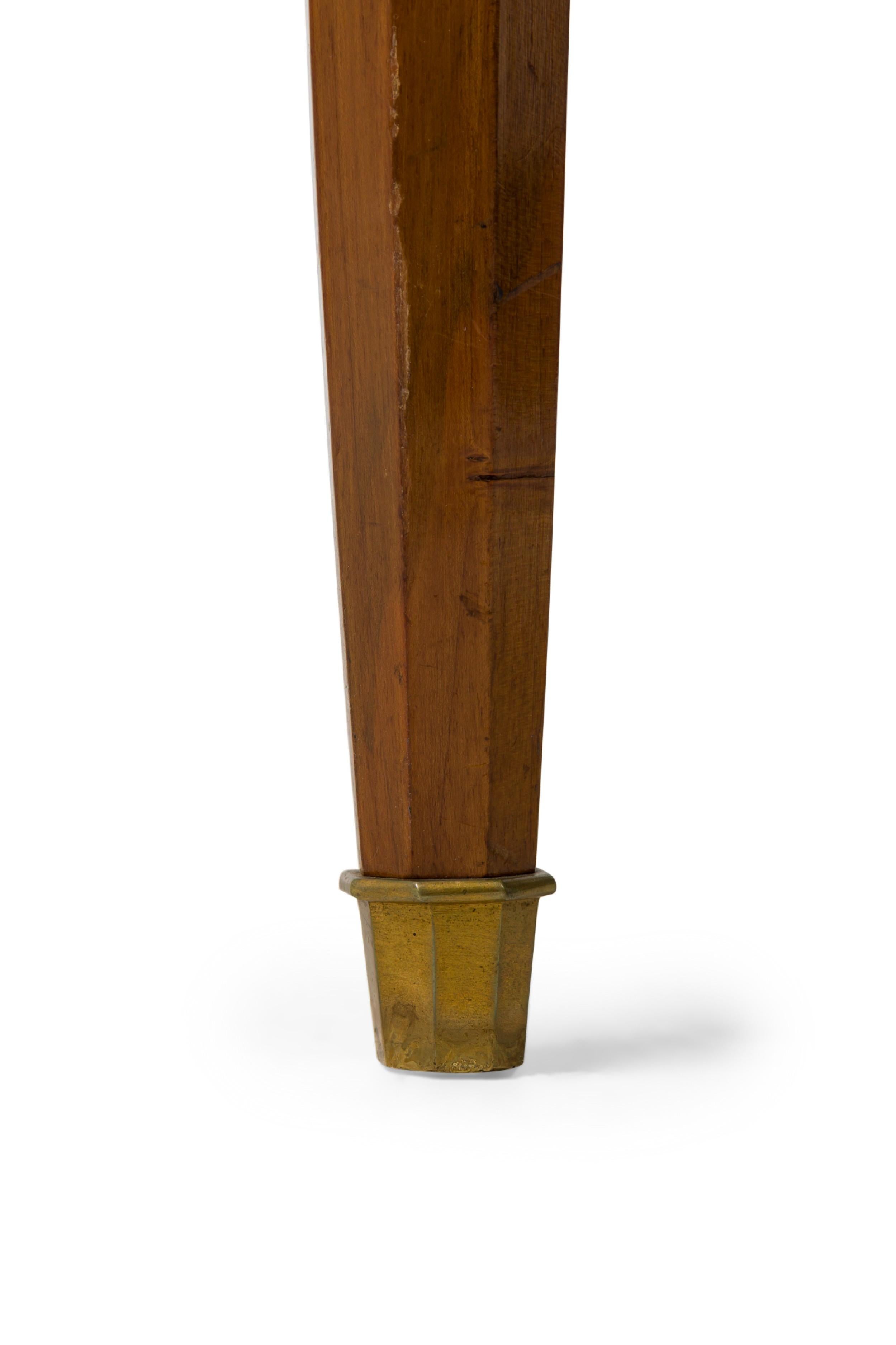 Set di 10 sedie da pranzo moderne francesi in legno e arazzo di Jules Leleu in vendita 4