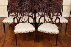Set of 10 Kindel Federal Style Shield Back Mahogany Dining Chairs