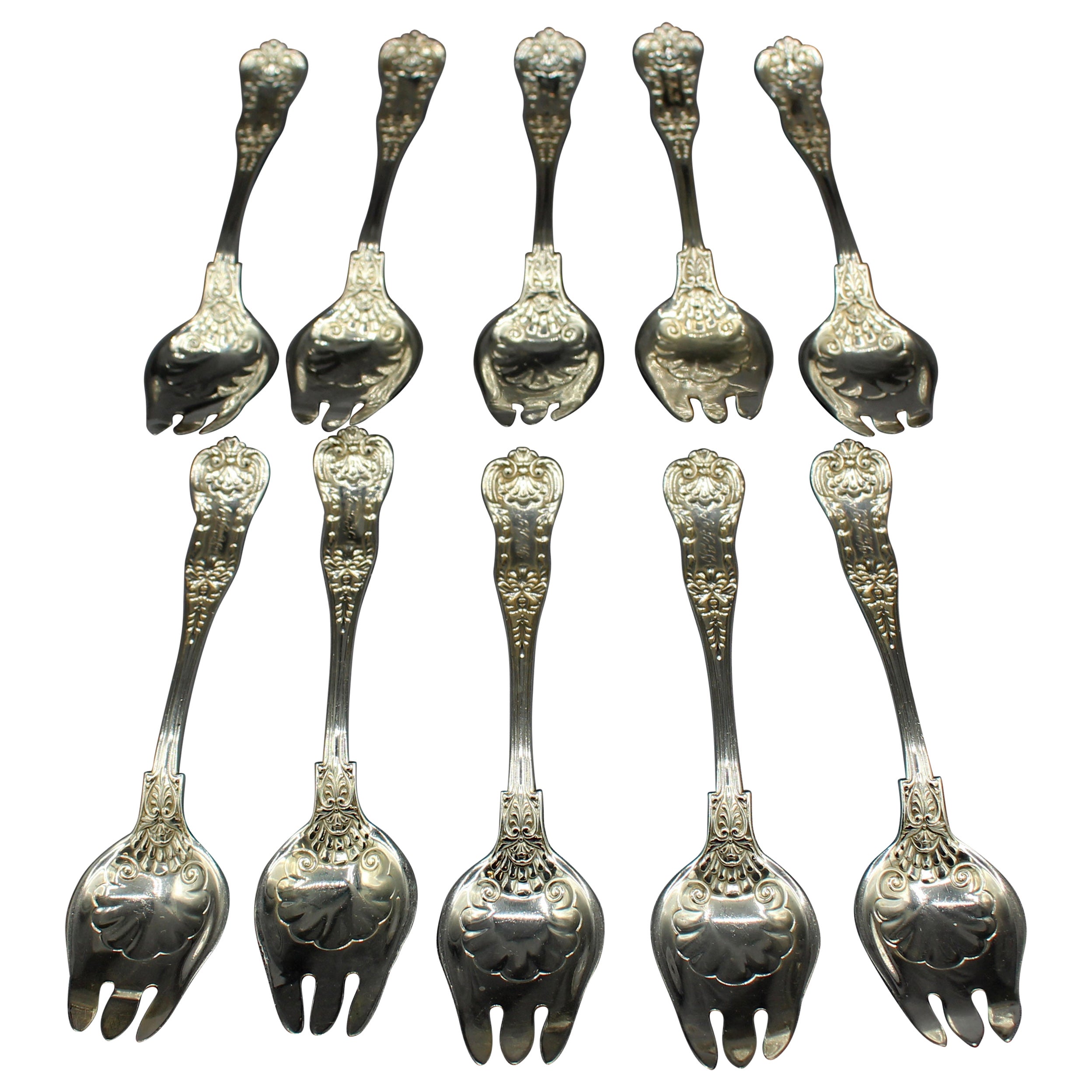 Set of 10 King George Pattern Gorham Forks