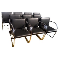 Set of 10 Knoll Brno Tubular Leather Chairs