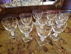 Set of 10 Lalique Argos Wine Goblets