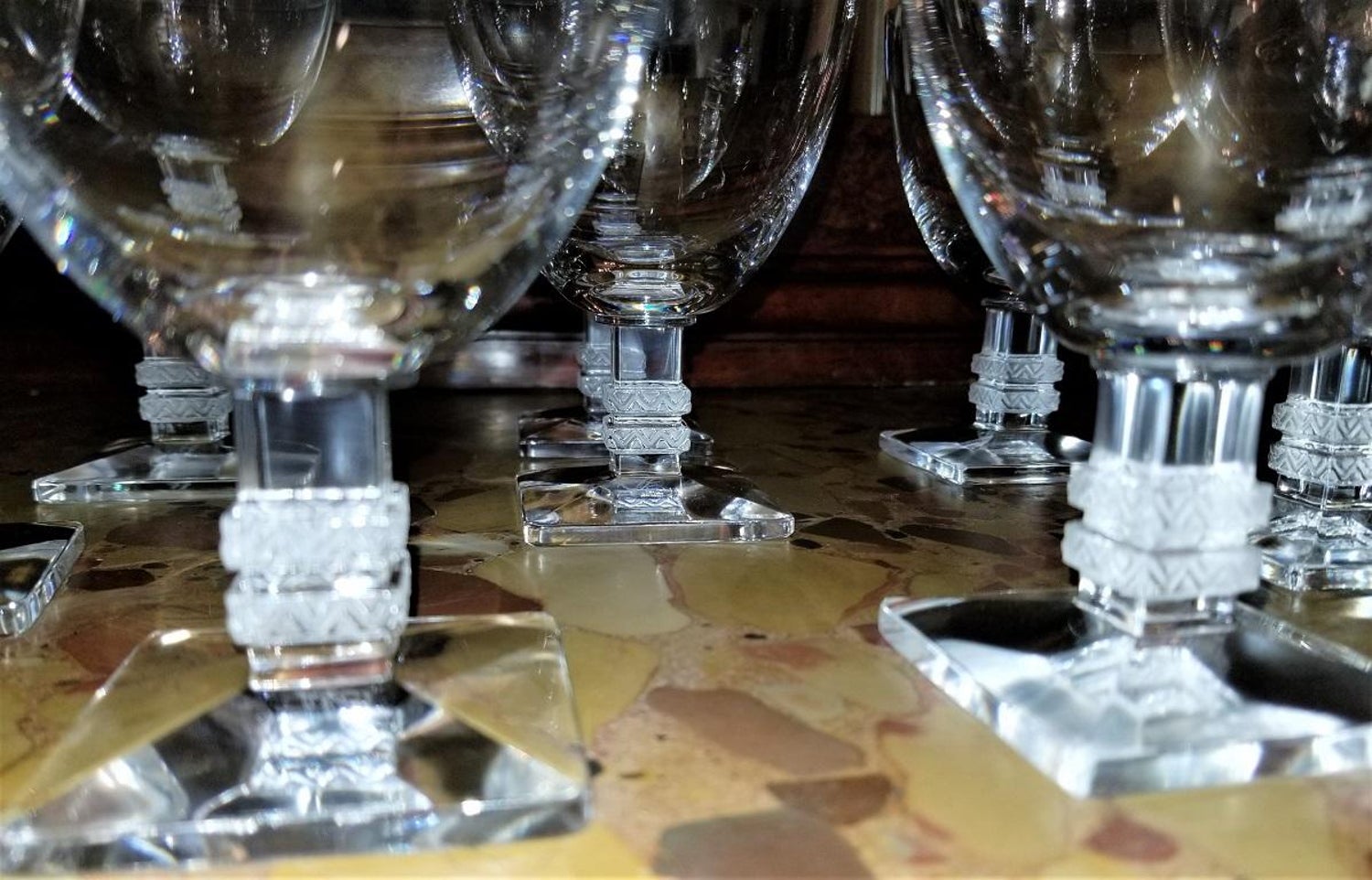 Set Of 10 Lalique Argos Wine Goblets At 1stdibs