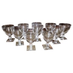 Set of 10 Lalique Argos Wine Goblets