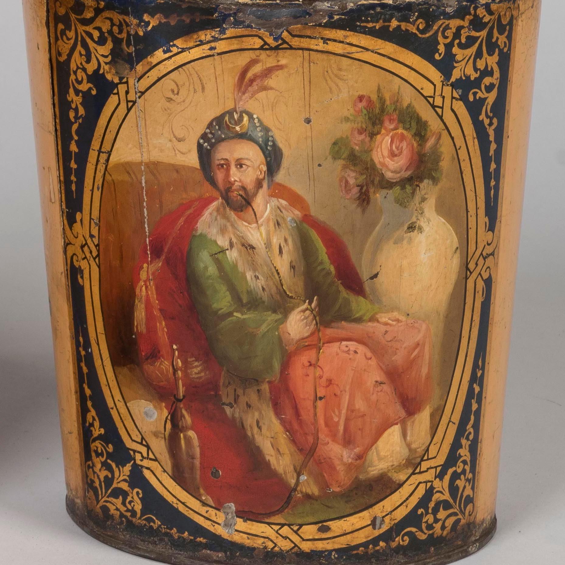 Set von 10 großen handbemalten Tabakdosen aus der Regency-Periode aus Zinn im Angebot 2