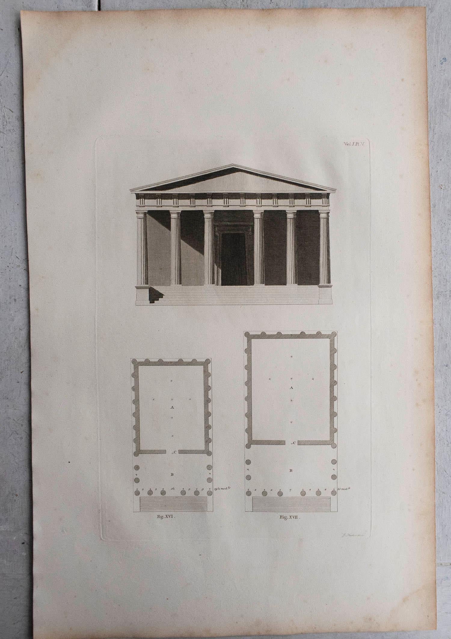Set von 10 großformatigen originalen antiken klassischen architektonischen Drucken im klassischen Stil, um 1790 im Angebot 2