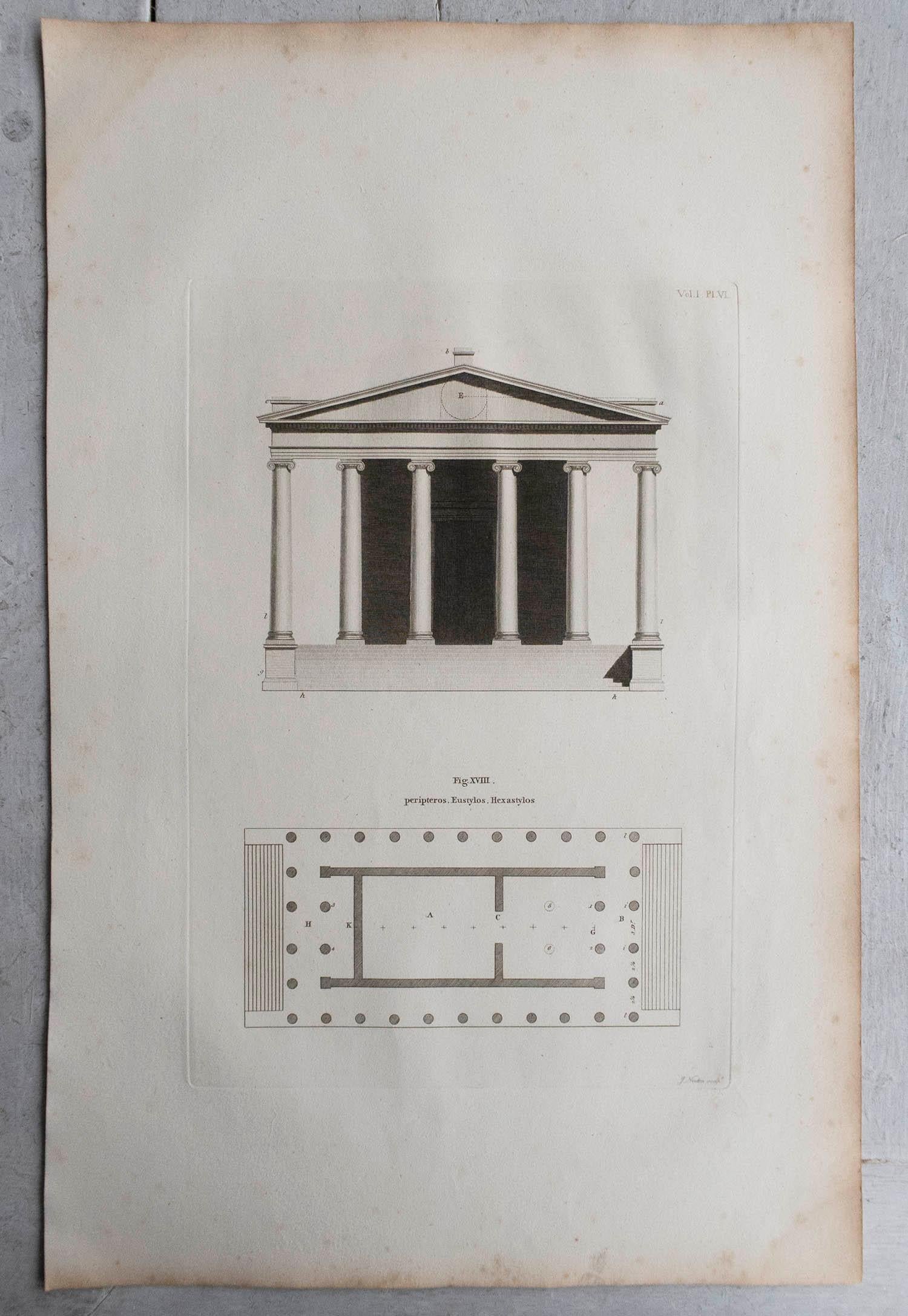 Set von 10 großformatigen originalen antiken klassischen architektonischen Drucken im klassischen Stil, um 1790 im Angebot 3
