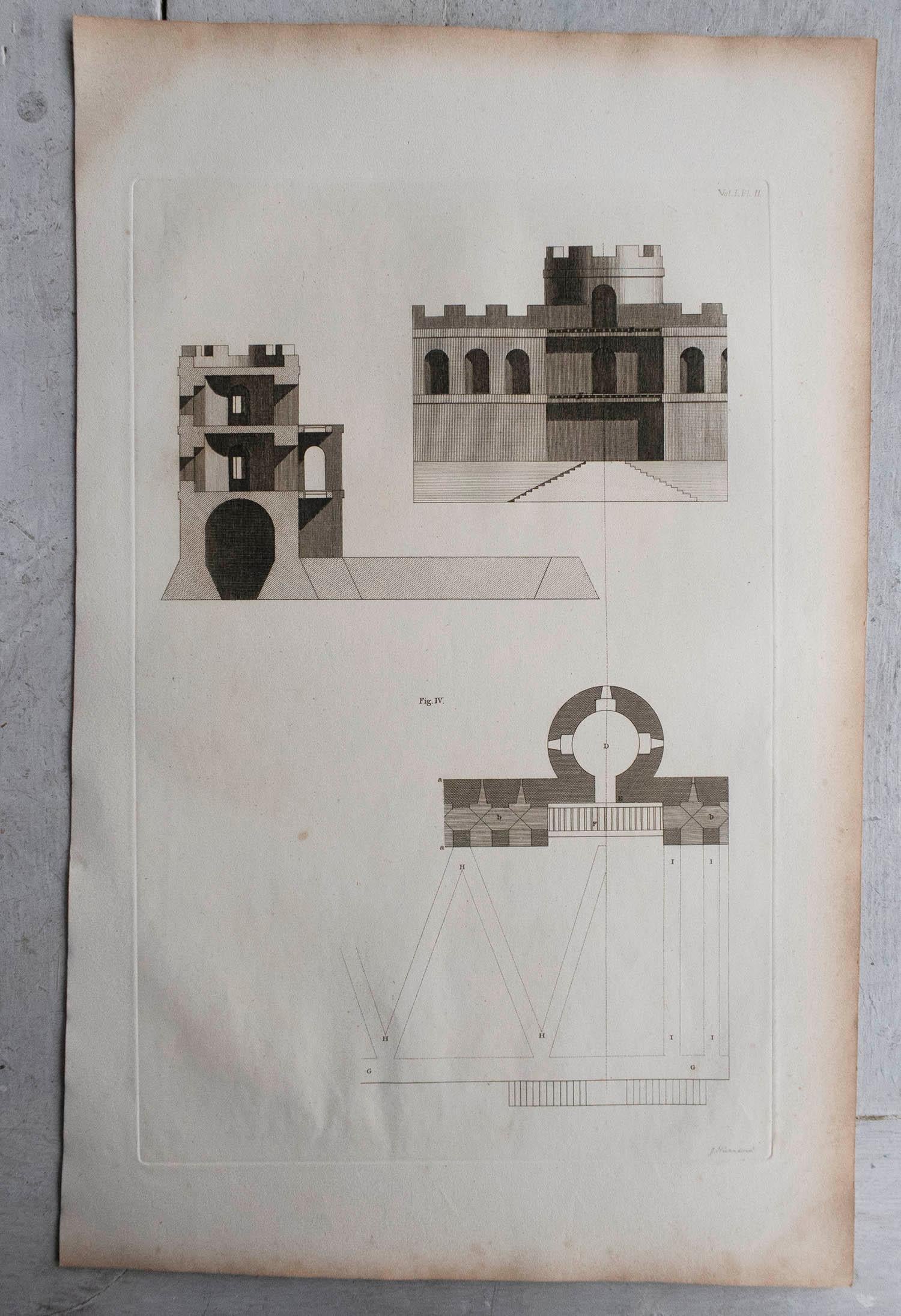 English Set of 10 Large Scale Original Antique Classical Architectural Prints, C. 1790 For Sale
