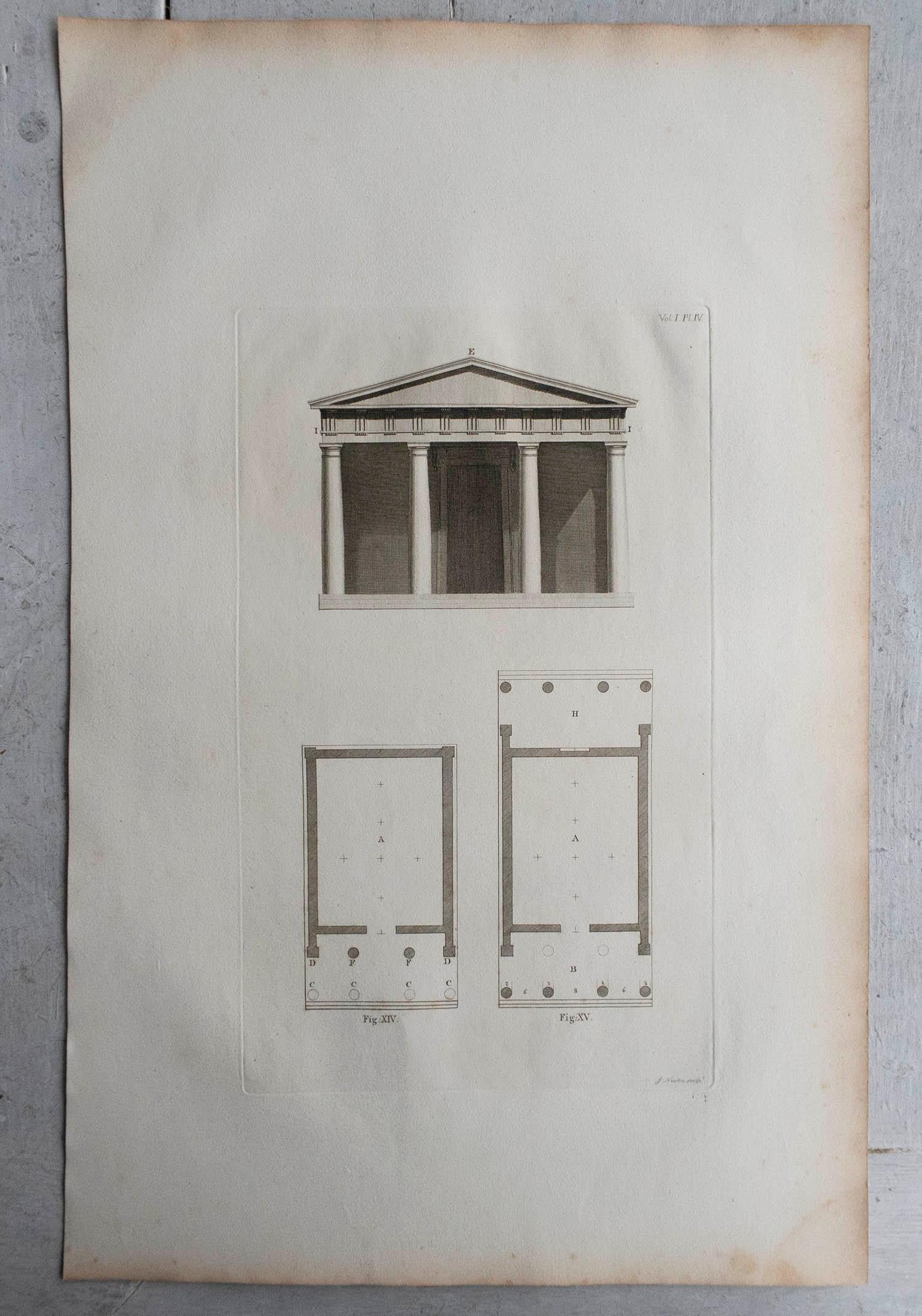 Set von 10 großformatigen originalen antiken klassischen architektonischen Drucken im klassischen Stil, um 1790 (Sonstiges) im Angebot