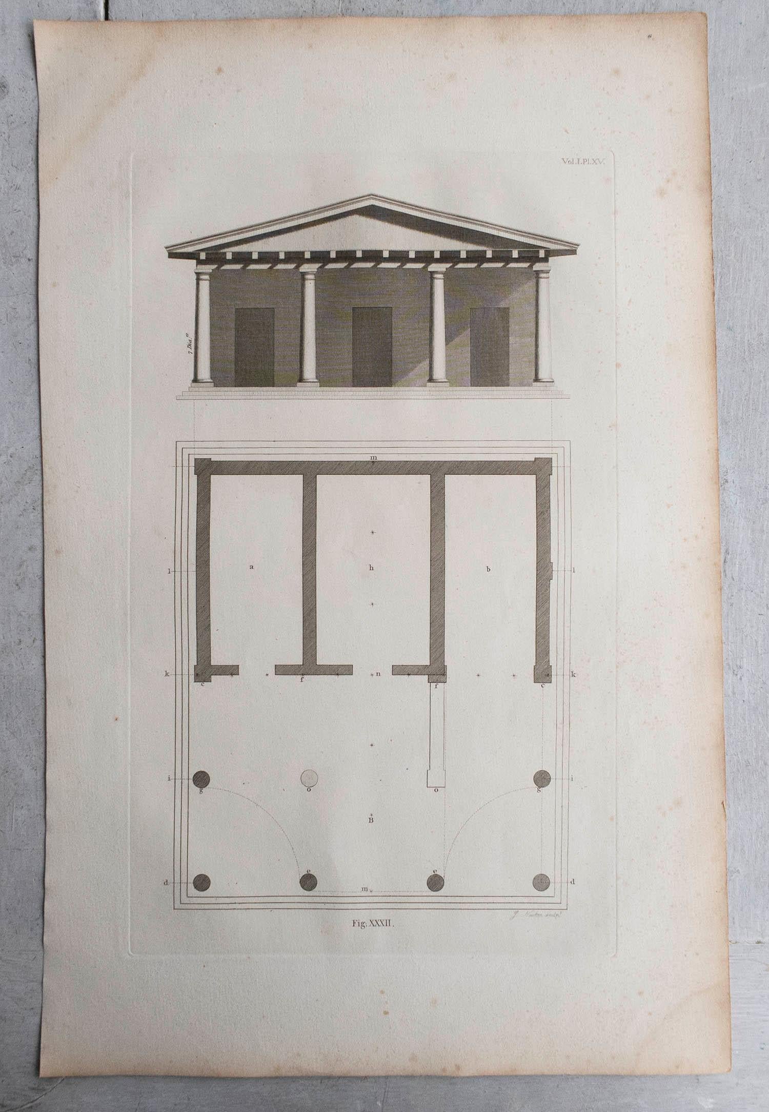 Set of 10 Large Scale Original Antique Classical Architectural Prints, C. 1790 In Good Condition For Sale In St Annes, Lancashire