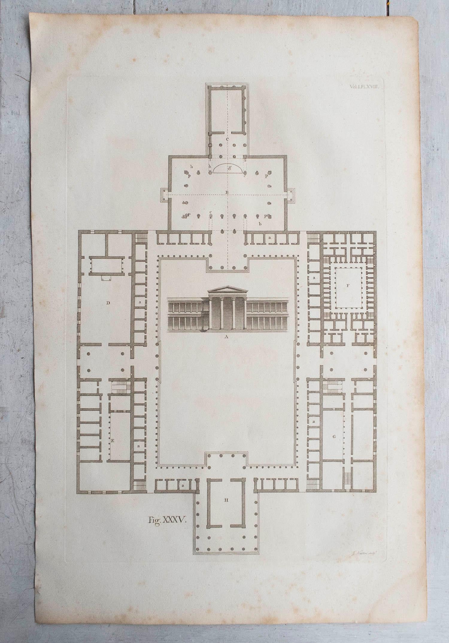 Set von 10 großformatigen originalen antiken klassischen architektonischen Drucken im klassischen Stil, um 1790 (Spätes 18. Jahrhundert) im Angebot