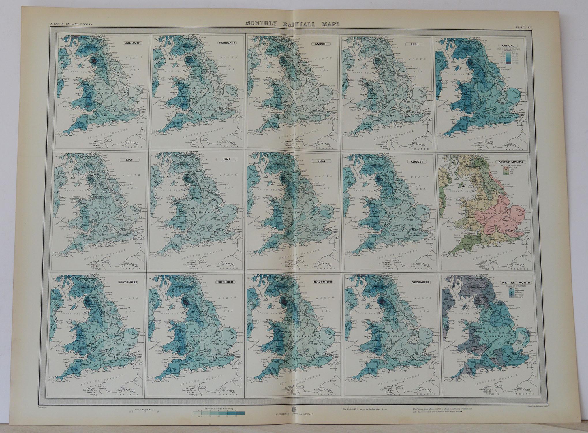 Set of 10 Large Scale Vintage Maps of the United Kingdom, circa 1900 3