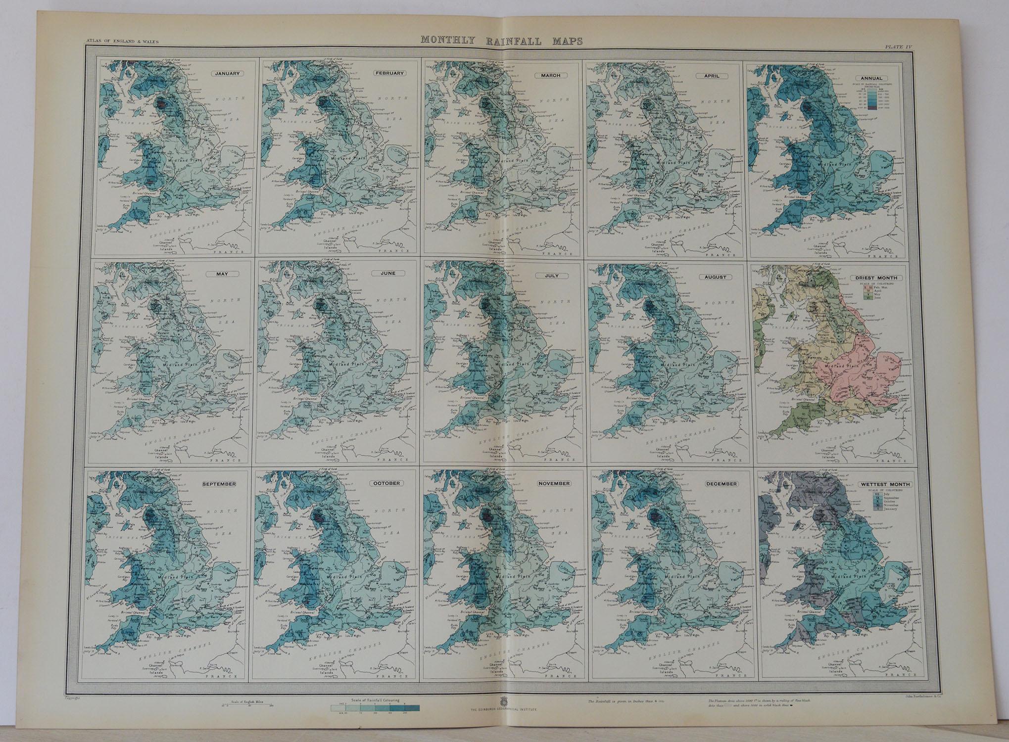 Set of 10 Large Scale Vintage Maps of The United Kingdom, circa 1900 For Sale 2