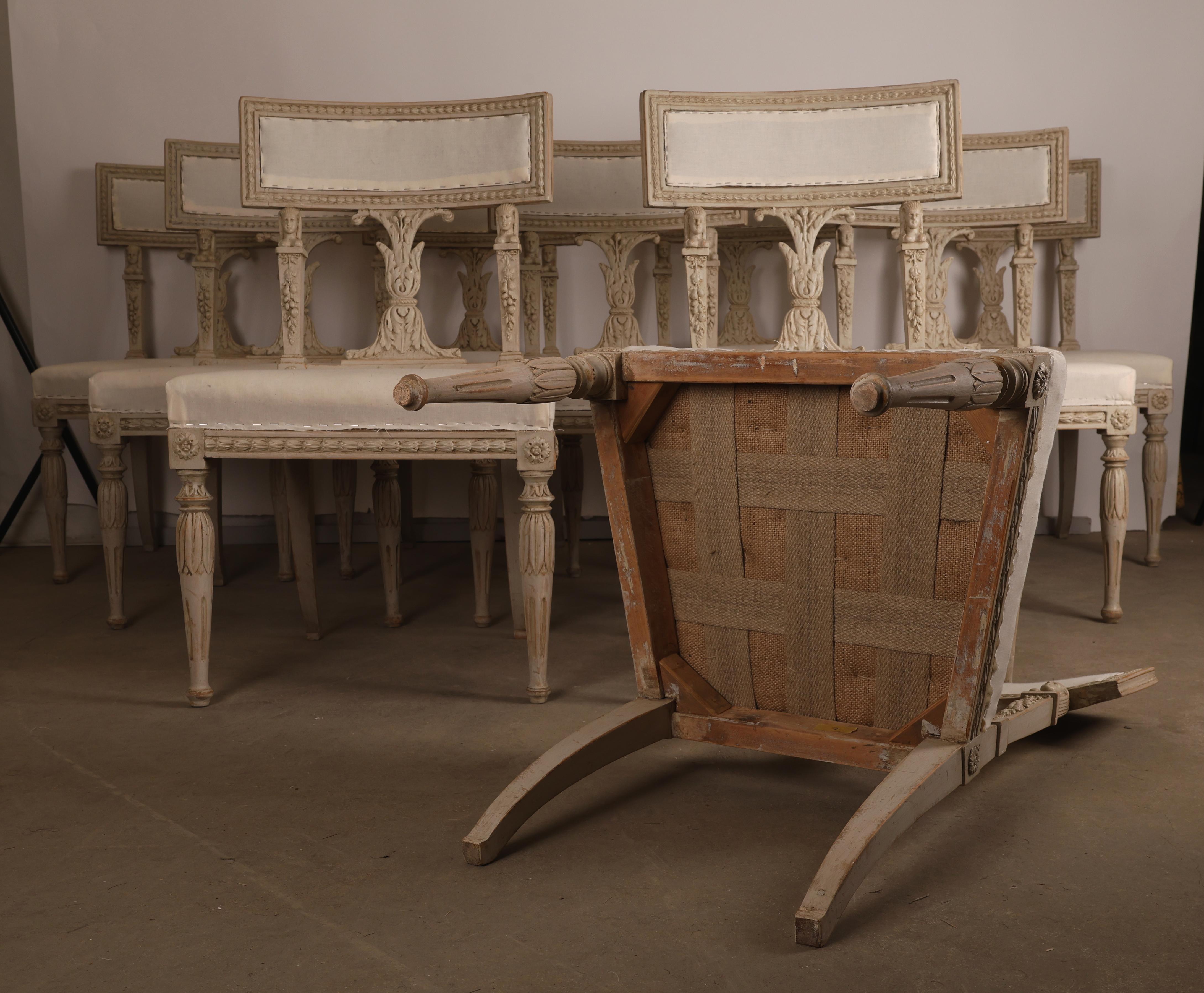 Set of 10 Late Gustavian Chairs attributed to Ephraim Ståhl For Sale 1