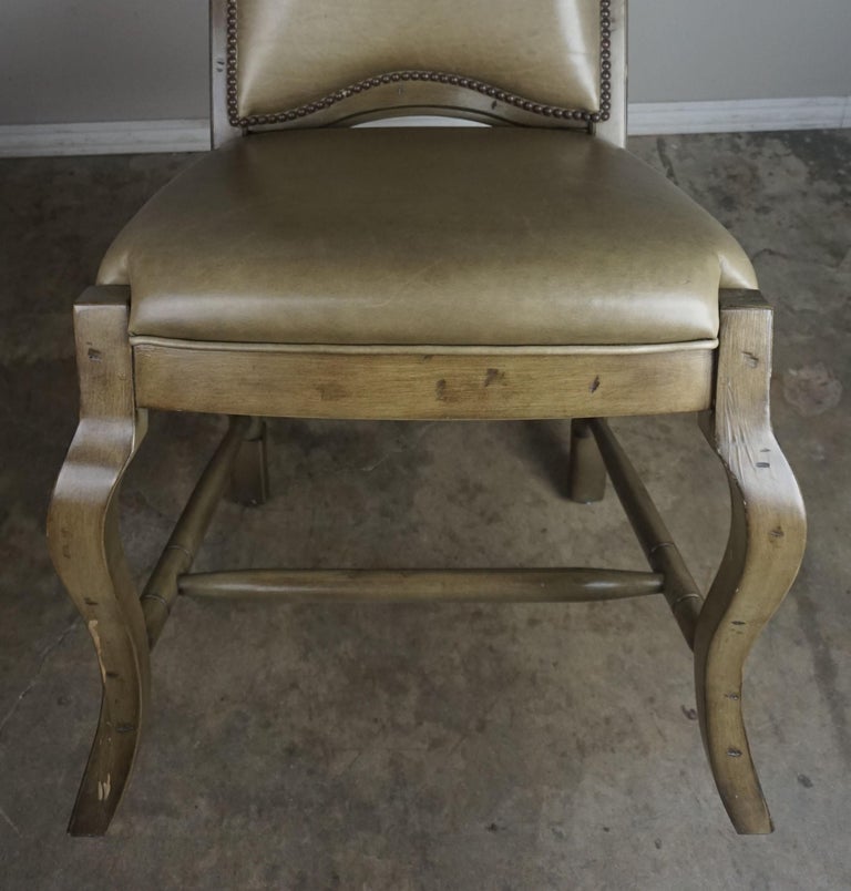 Set of 10 Leather Upholstered French Dining Chairs at 1stDibs