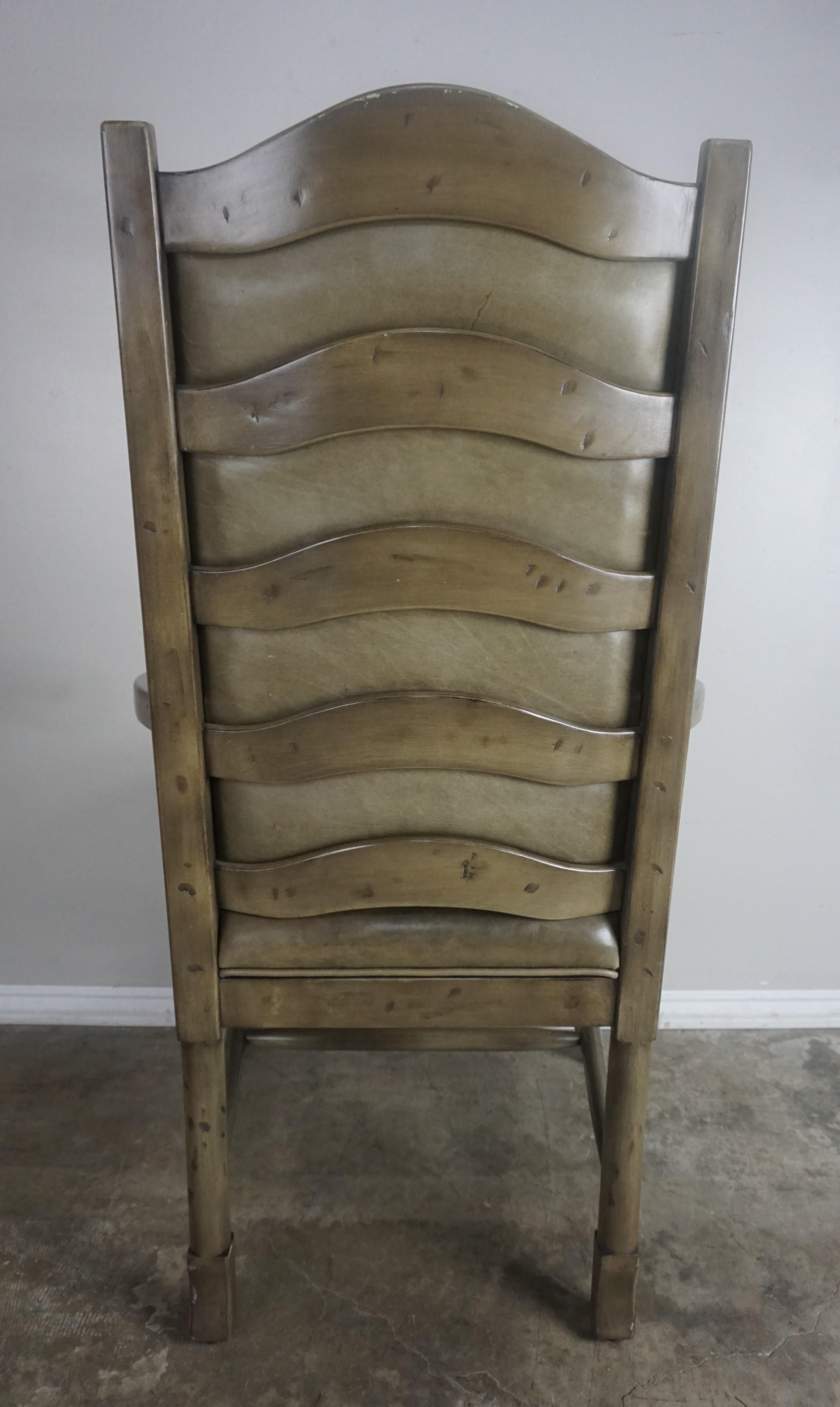 20th Century Set of 10 Leather Upholstered French Dining Chairs