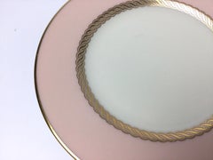 Set of 10 Lenox Caribbee Service Bread Plates with Pink and Gilt Borders