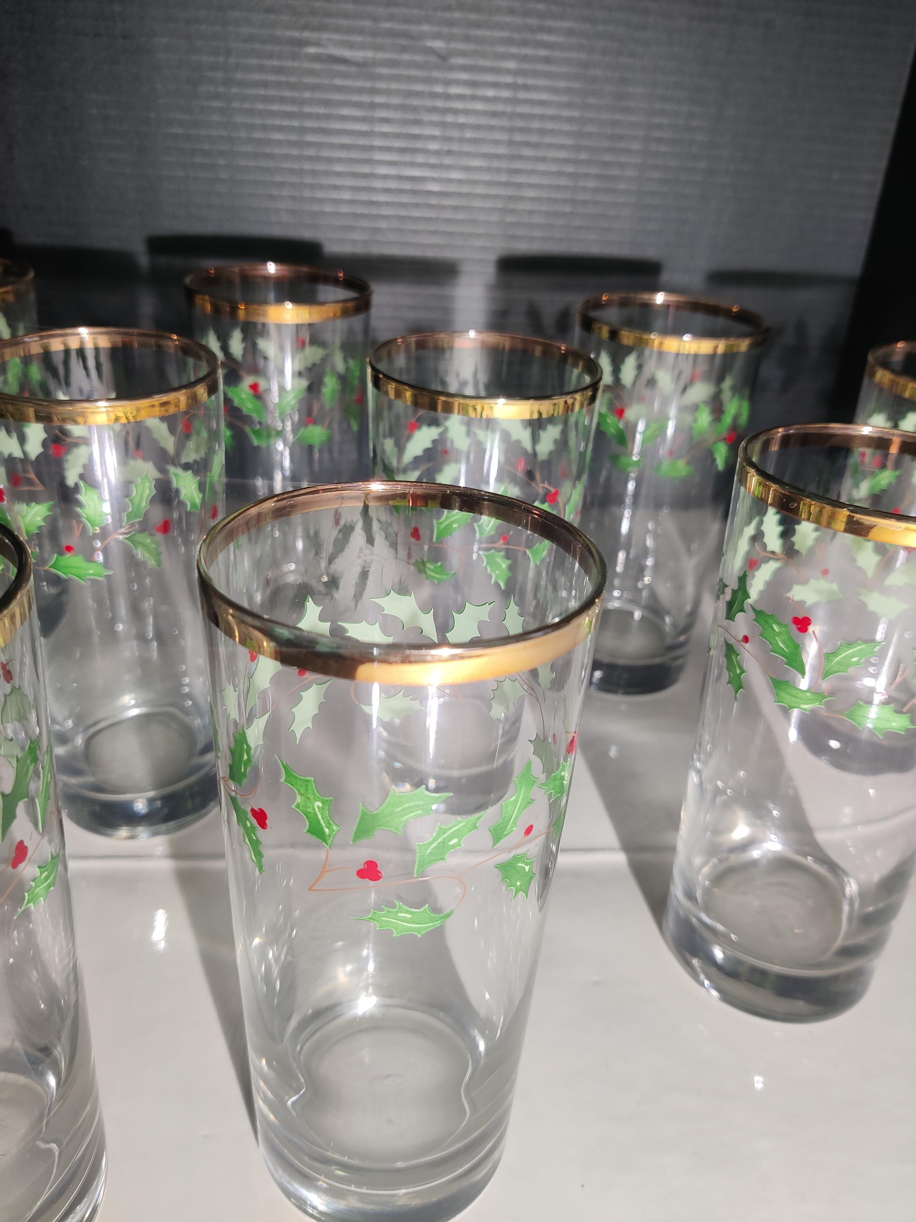 Lot de 10 gobelets de Noël Lenox à bord doré en vente 6
