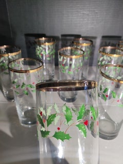 Set of 10 Lenox Gold Rim Holiday Tumblers
