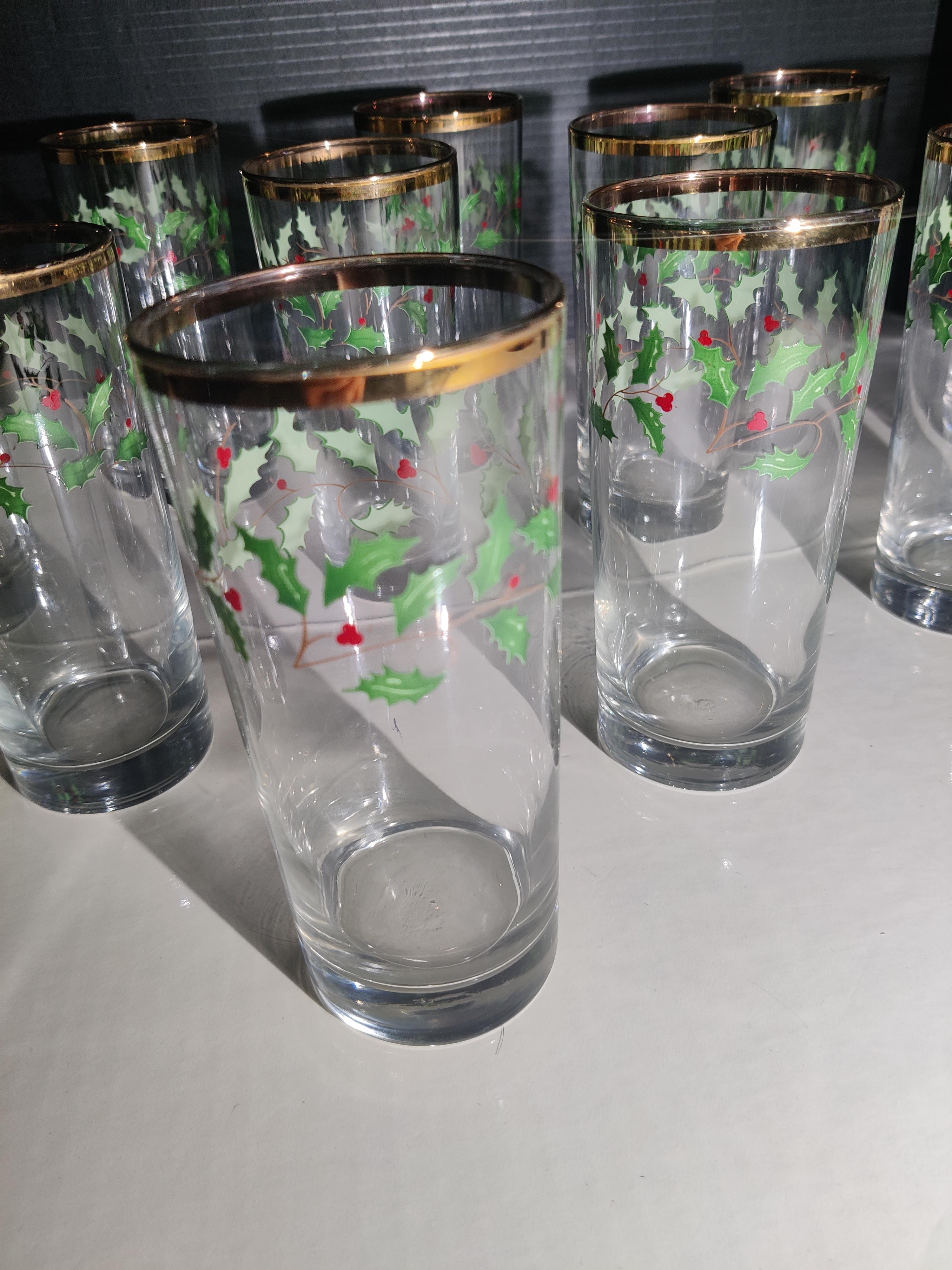 Inconnu Lot de 10 gobelets de Noël Lenox à bord doré en vente