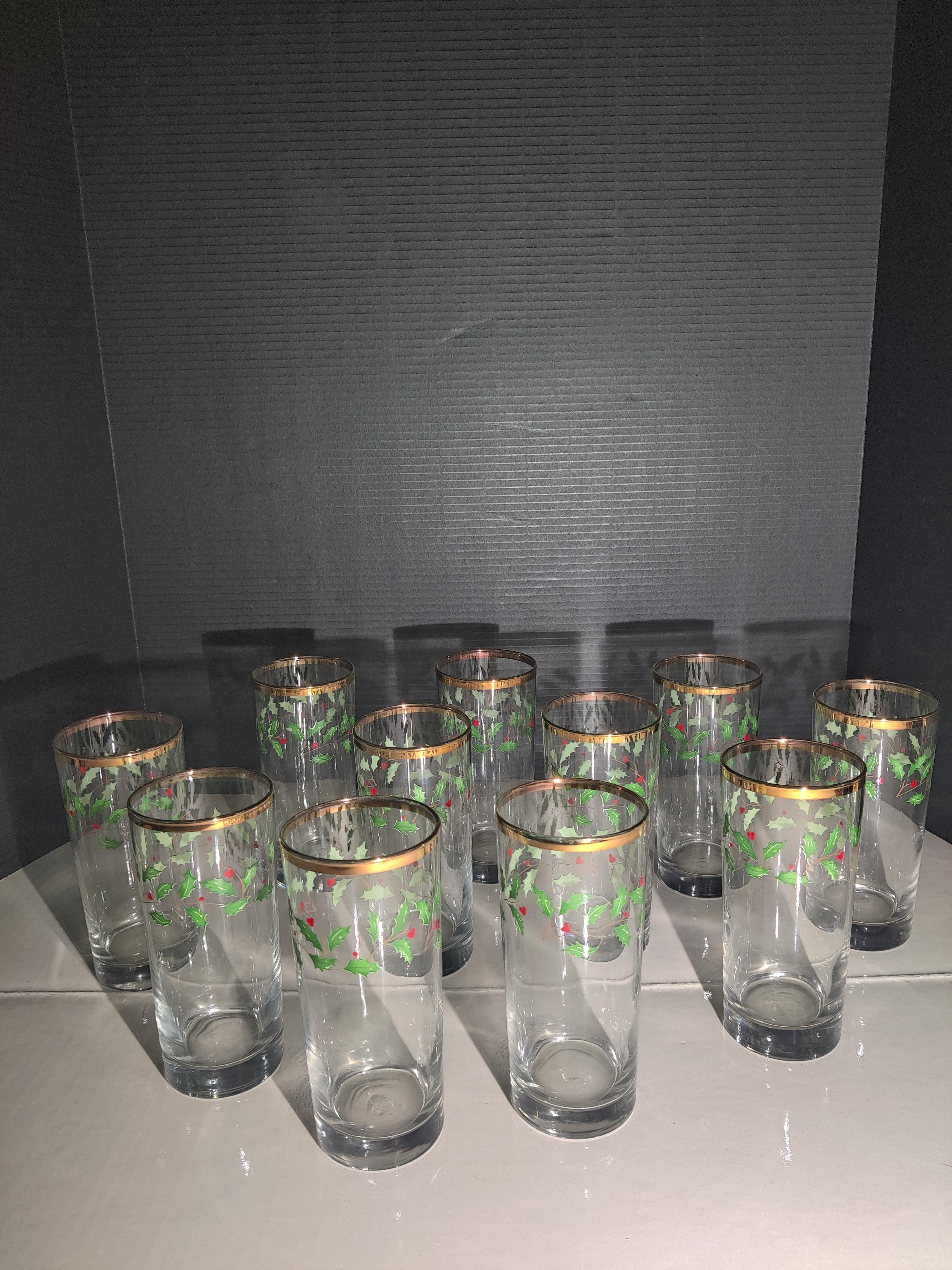 Lot de 10 gobelets de Noël Lenox à bord doré en vente 2