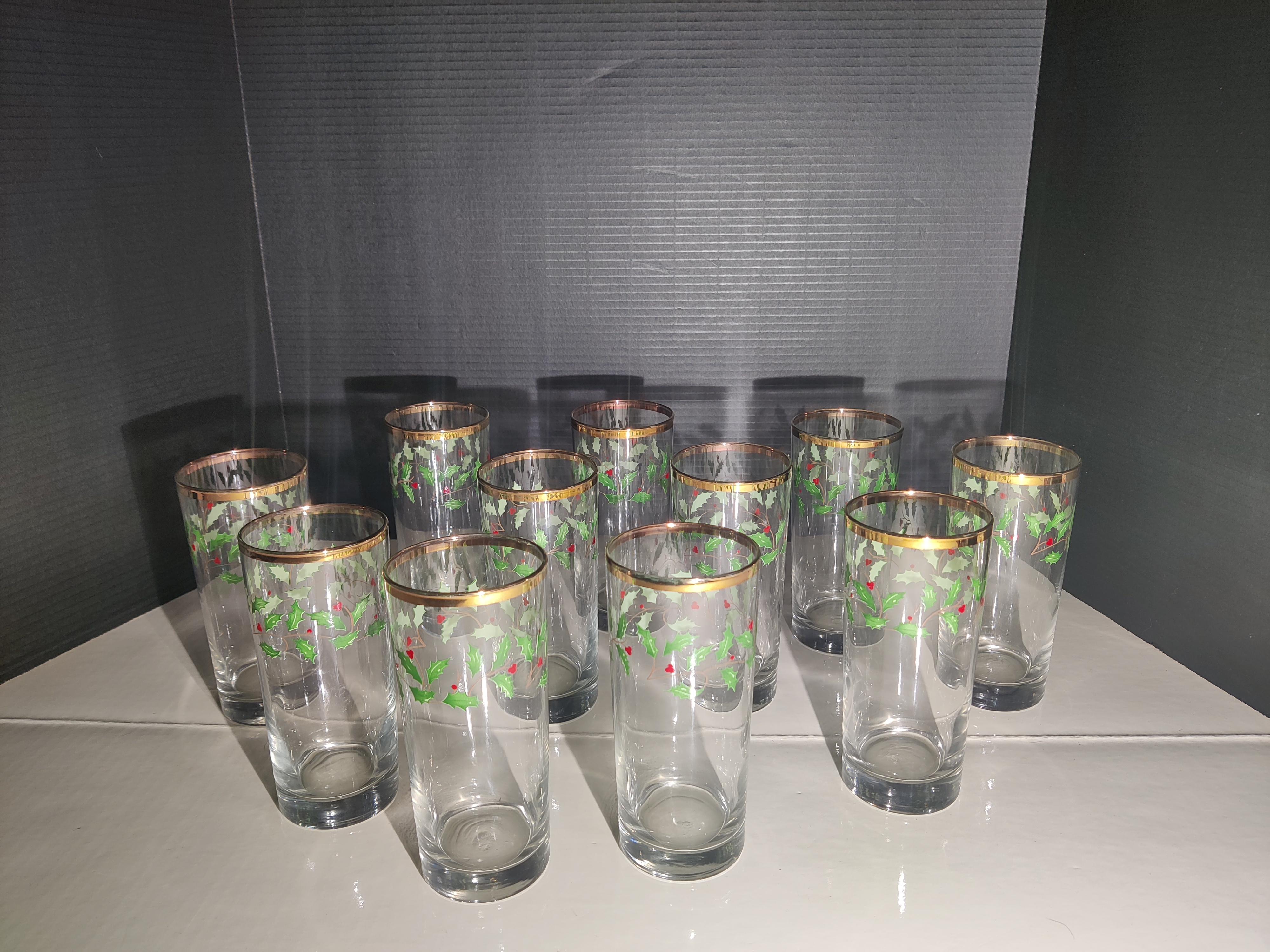 Lot de 10 gobelets de Noël Lenox à bord doré en vente 3