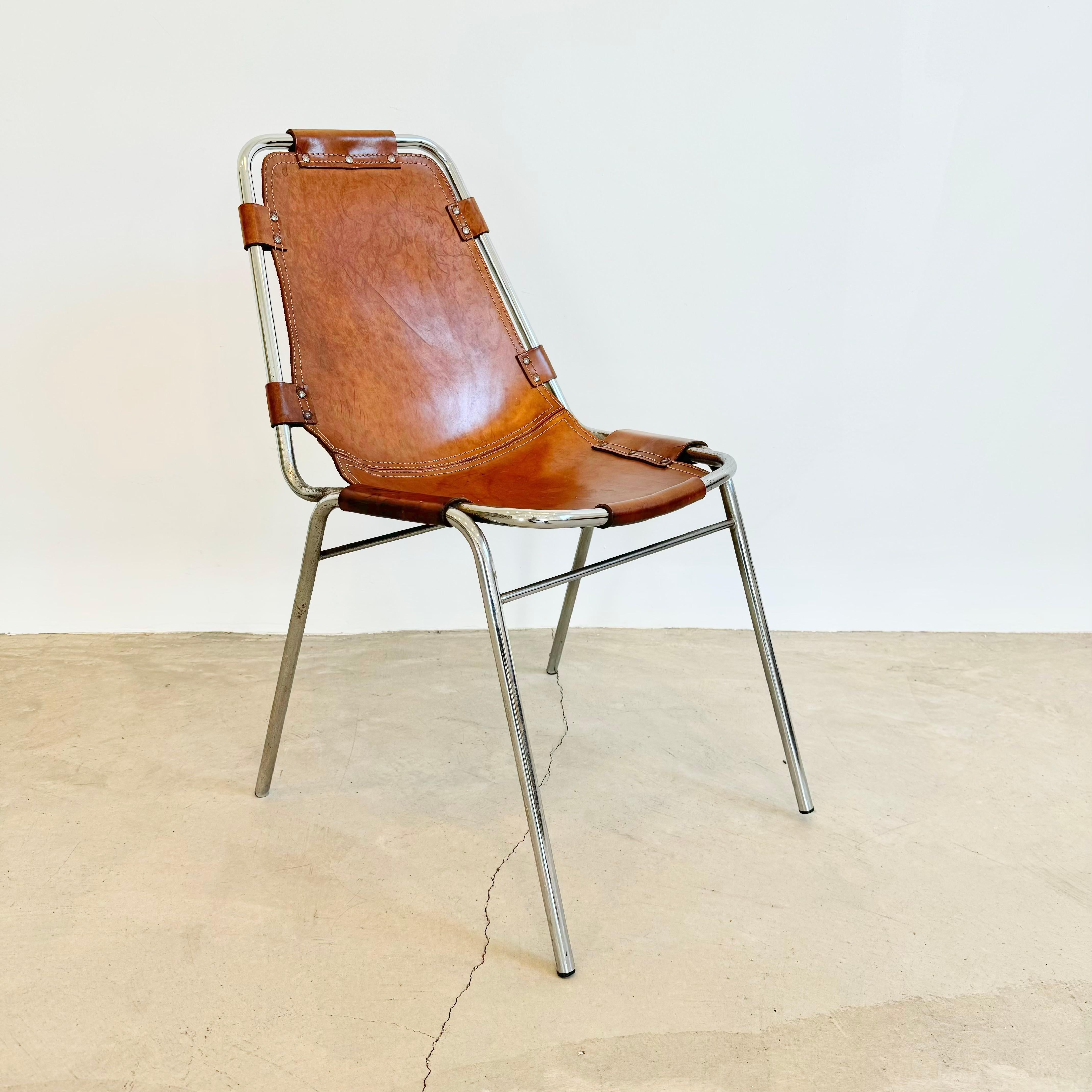 Set of 10 Les Arcs Dining Chairs Selected by Charlotte Perriand, 1960s France 4