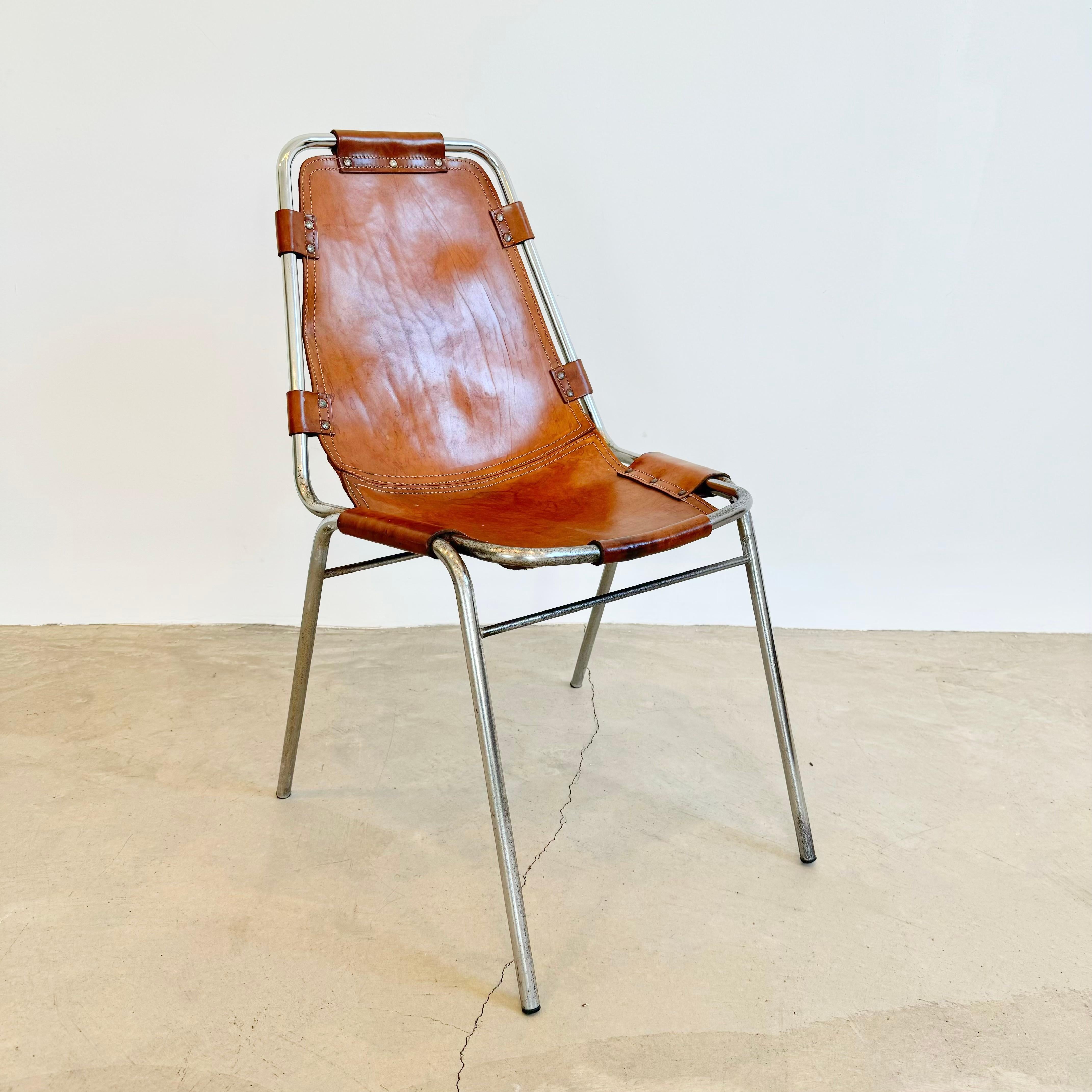 Set of 10 Les Arcs Dining Chairs Selected by Charlotte Perriand, 1960s France 5