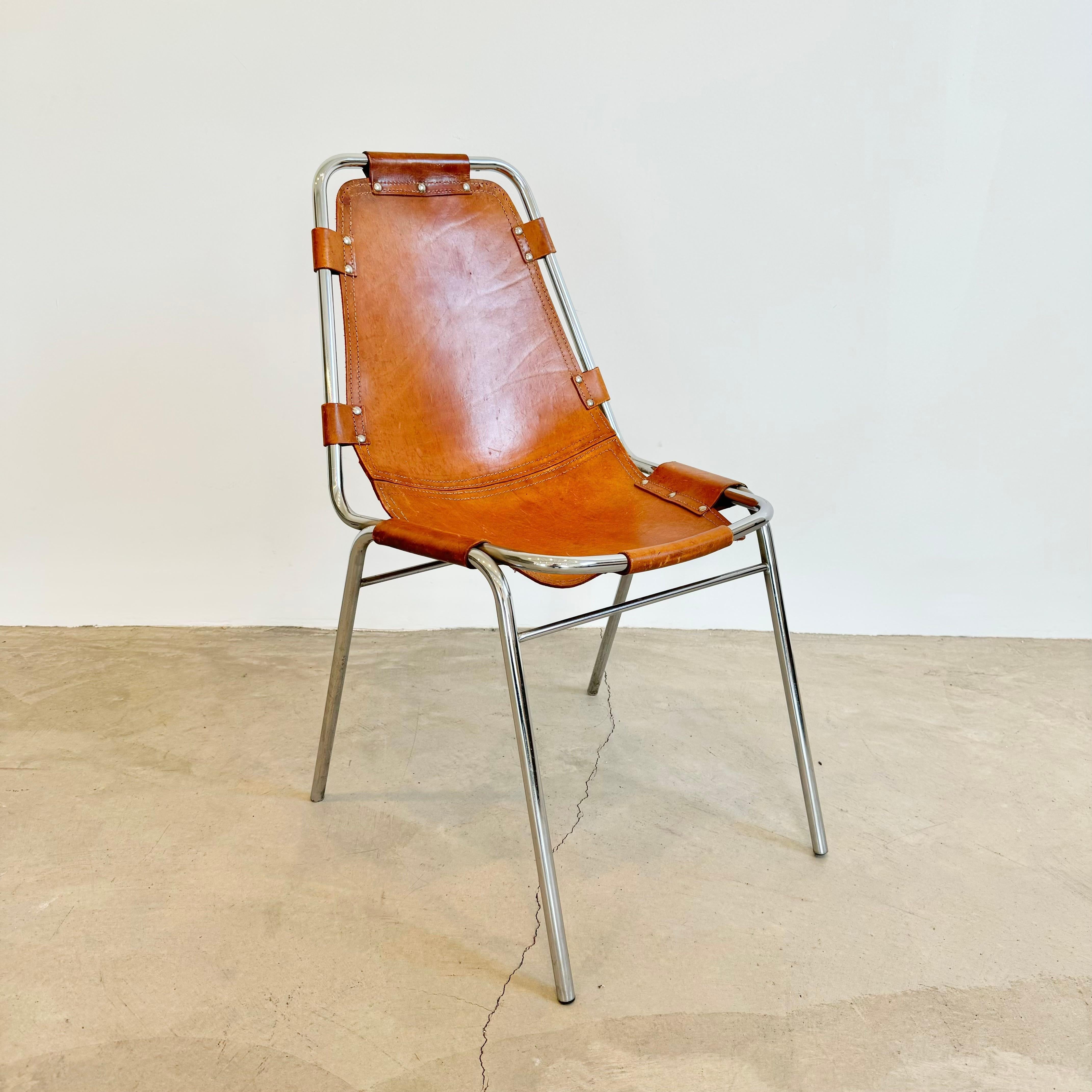 Set of 10 Les Arcs Dining Chairs Selected by Charlotte Perriand, 1960s France 6