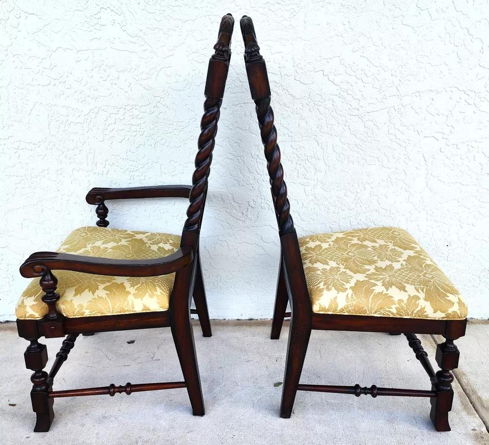 Set of 10 Lexington Dining Chairs Barley Twist Cane 7