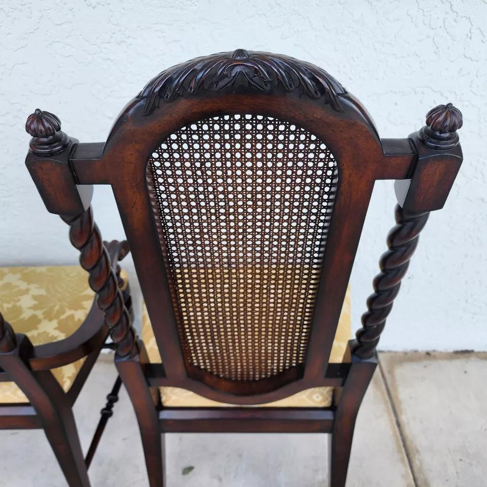 Set of 10 Lexington Dining Chairs Barley Twist Cane 8