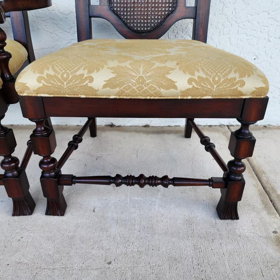 Set of 10 Lexington Dining Chairs Barley Twist Cane 3