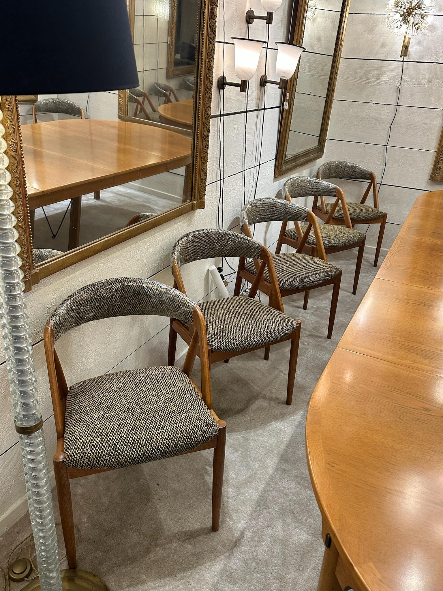 Danish Set of 10 light oak chairs by Kai Kristiansen For Sale