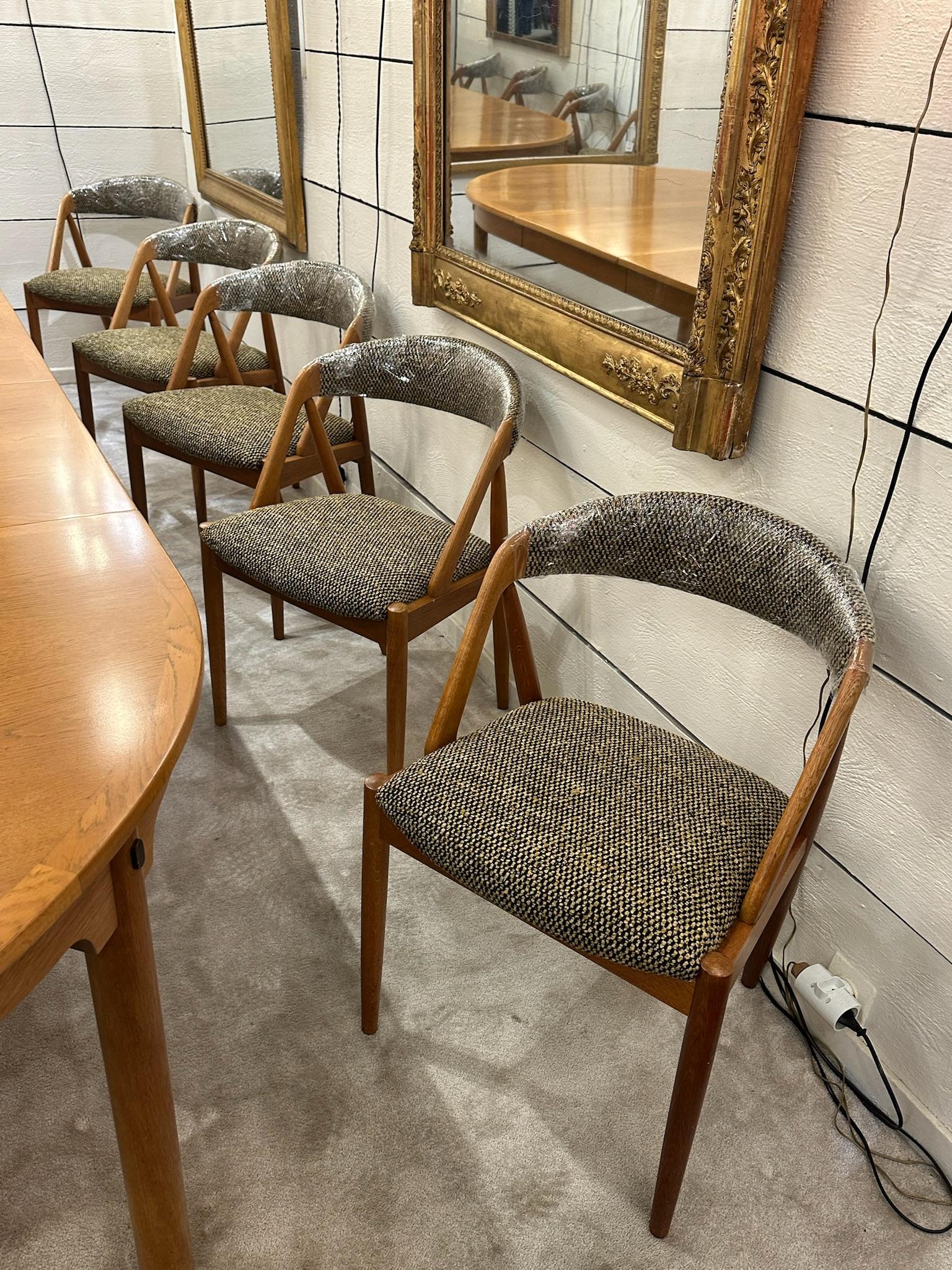 Mid-20th Century Set of 10 light oak chairs by Kai Kristiansen For Sale