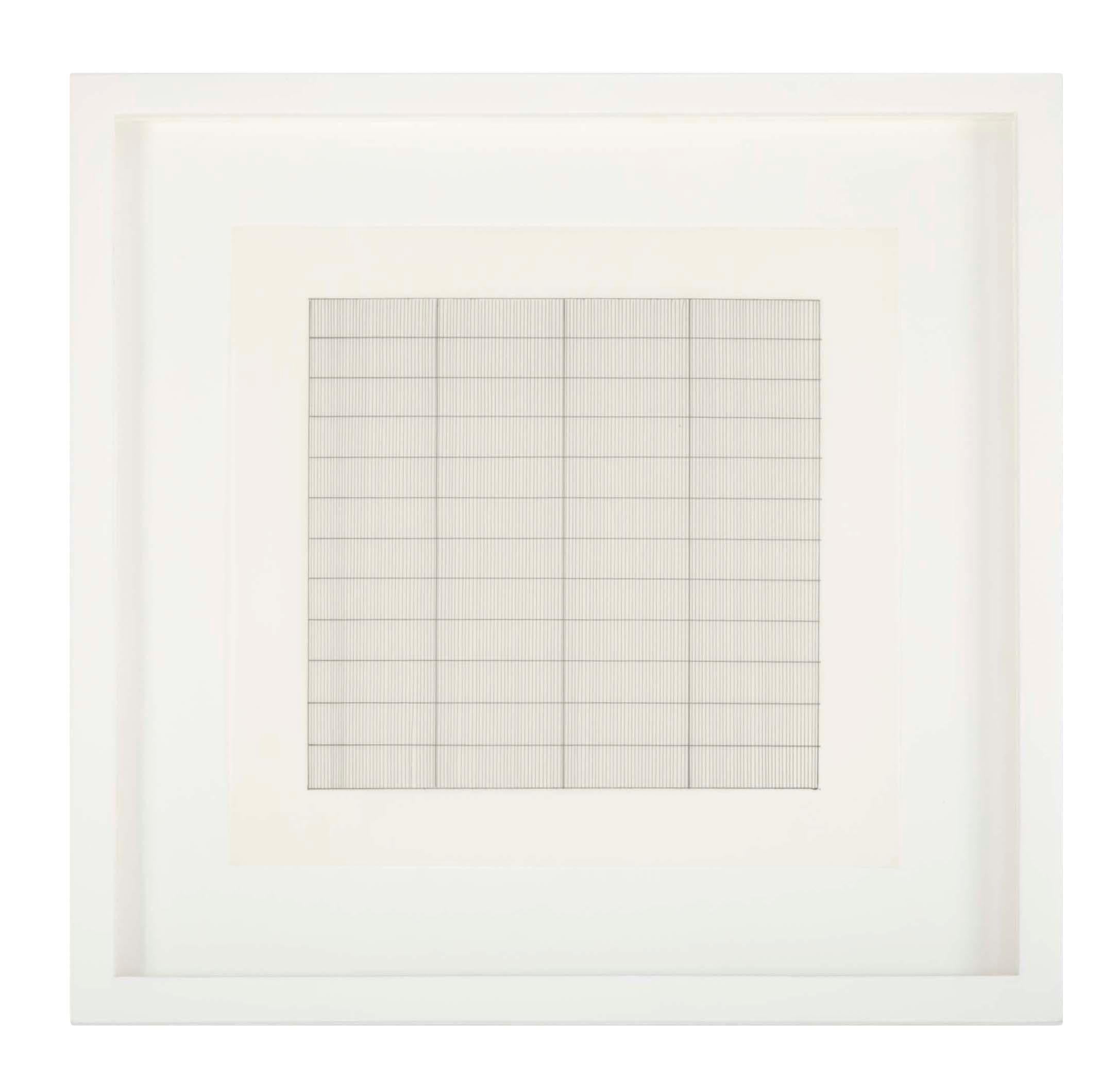 Parchment Paper Set of 10 Lithographs after Drawings by Agnes Martin