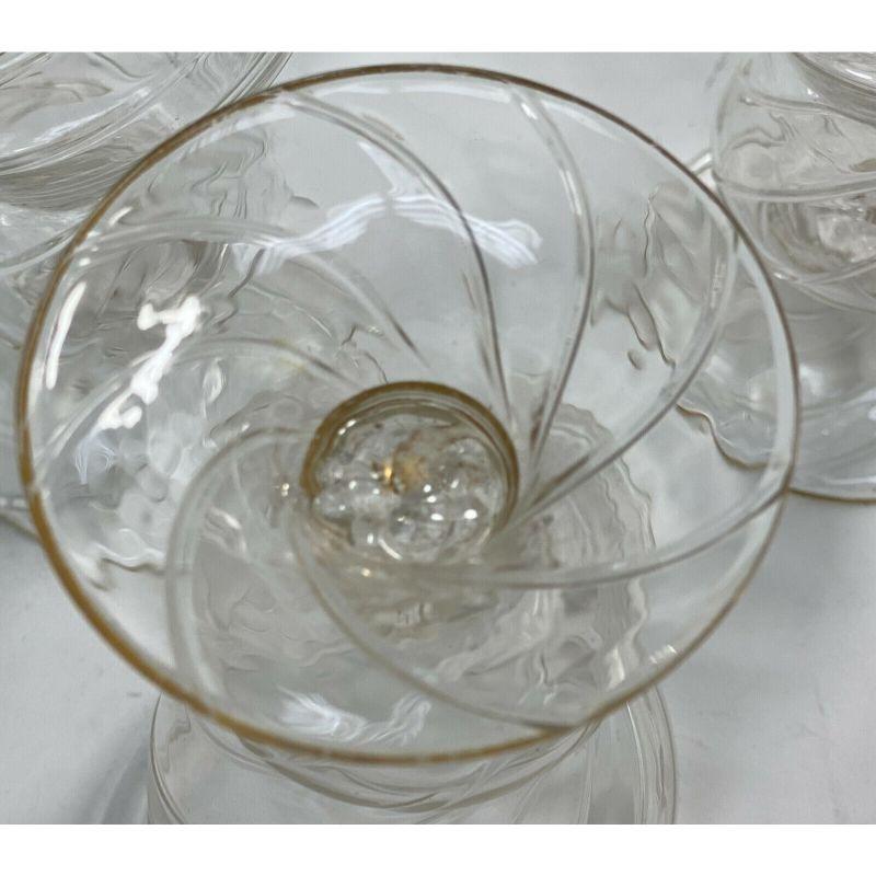 Set of 10 Lobmeyr Germany Swirled Glass Water Goblets, Gilt Rims, circa 1900 In Good Condition In Gardena, CA