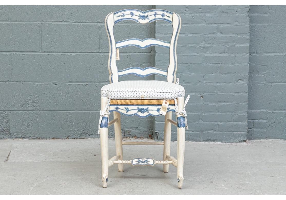 Set of 10 Louis XV Provincial French Style Painted Dining Chairs 8