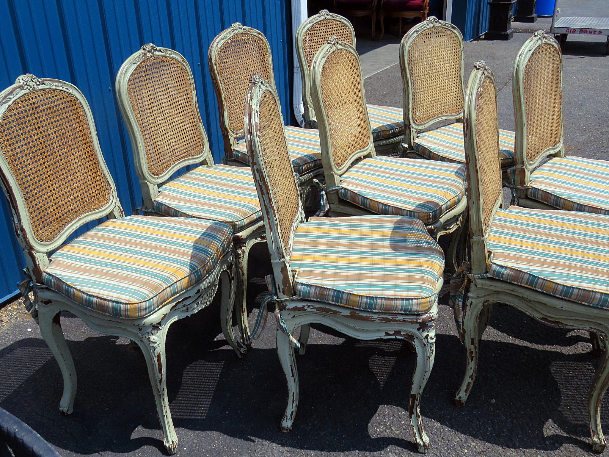 Set of 10 Louis XV Style Dining Side Chairs 3