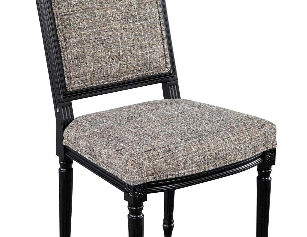 Set of 10 Louis XVI Style Black Dining Chairs by Carrocel in vendita 6