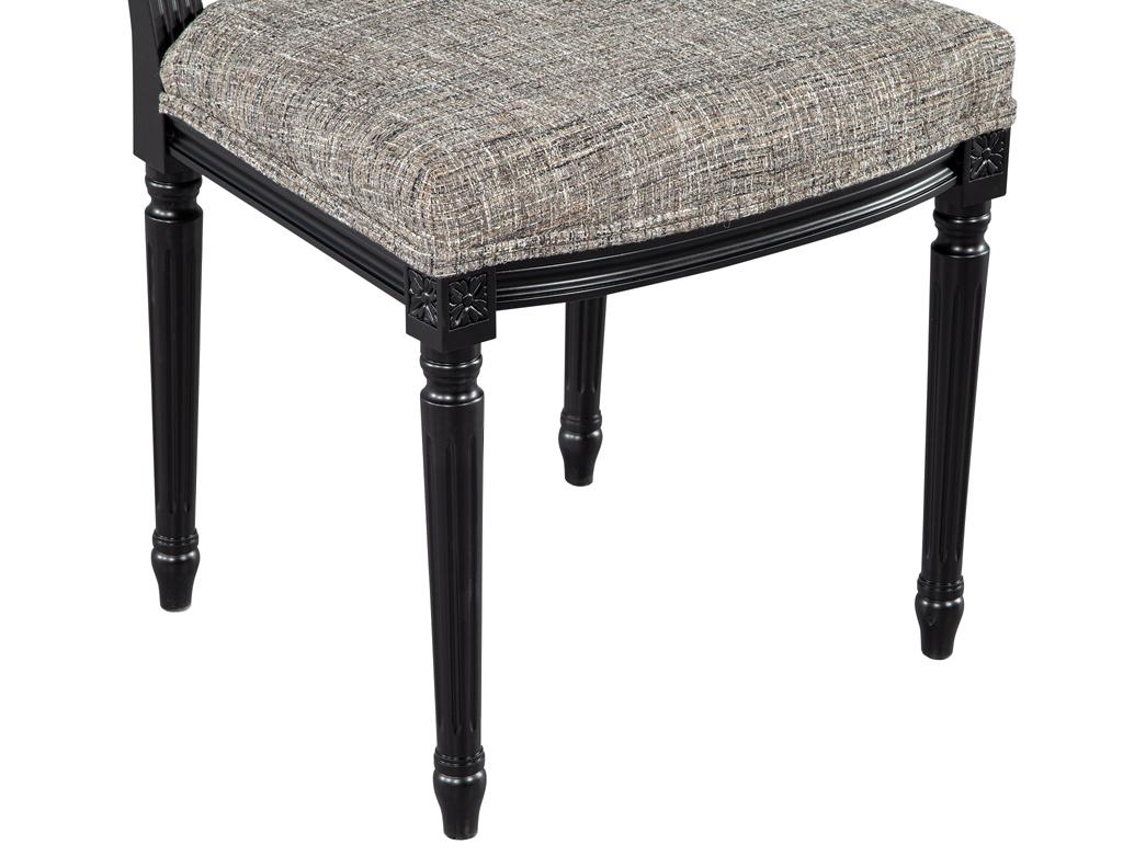 Set of 10 Louis XVI Style Black Dining Chairs by Carrocel in vendita 7