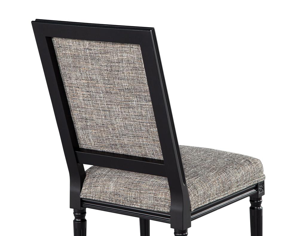 Set of 10 Louis XVI Style Black Dining Chairs by Carrocel in vendita 8