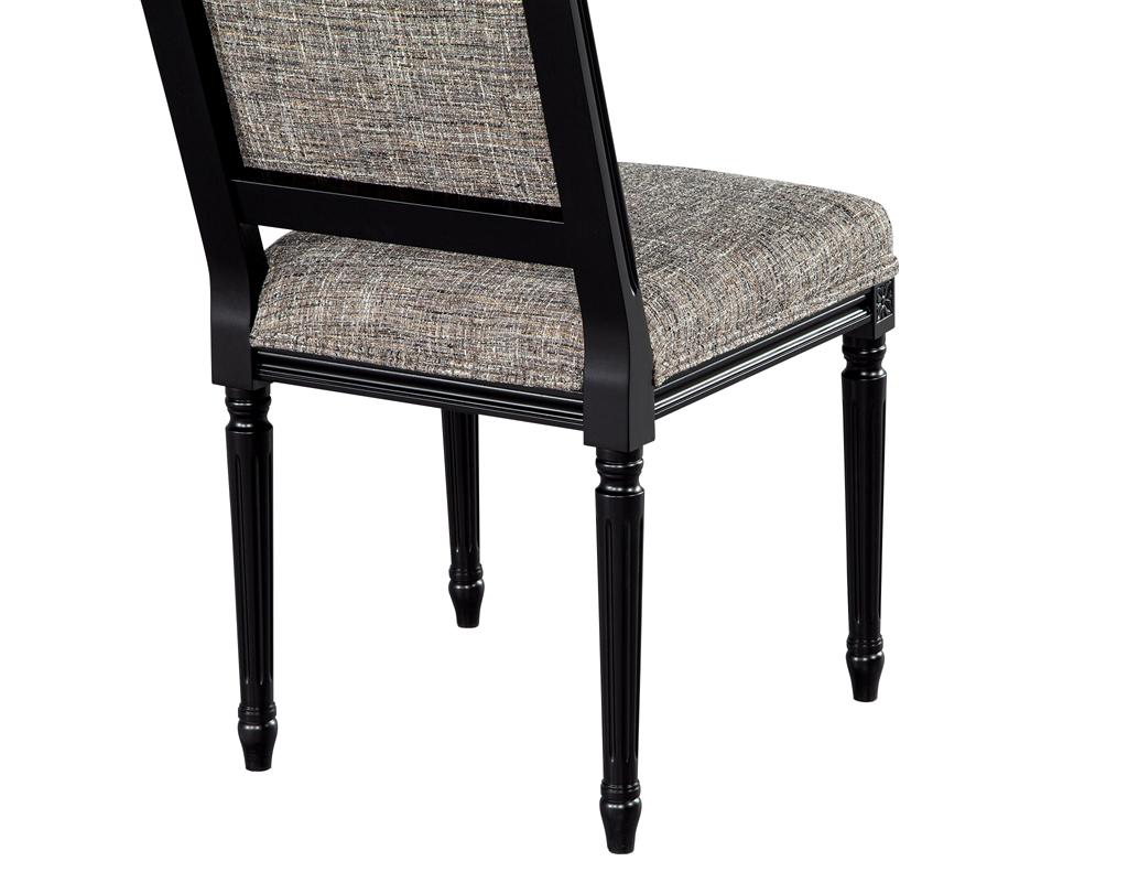 Set of 10 Louis XVI Style Black Dining Chairs by Carrocel in vendita 9